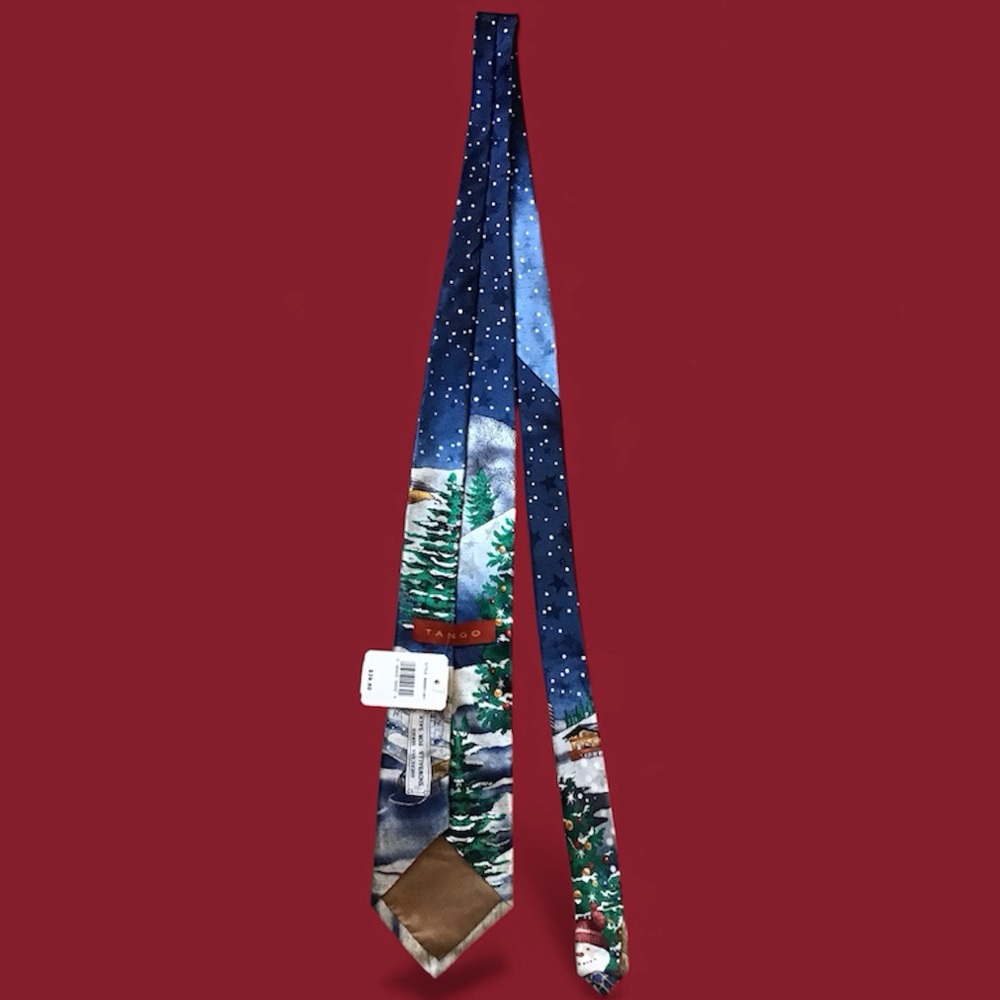 Vintage NWT Tango by Max Raab Silk Tie Holiday Christmas USA Americana - Picture 2 of 6